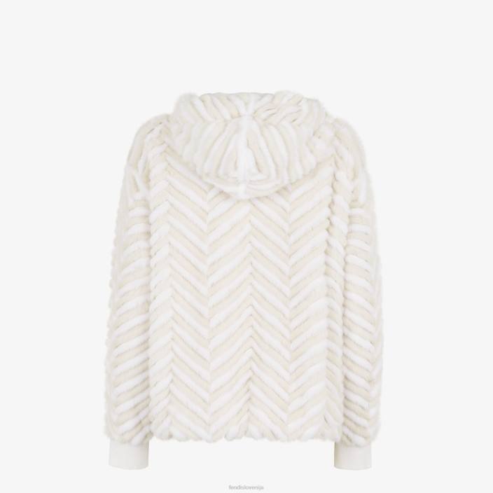 ženske mink jakna bela Fendi oblačila Z68L986