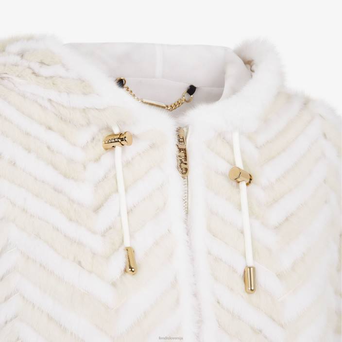 ženske mink jakna bela Fendi oblačila Z68L986