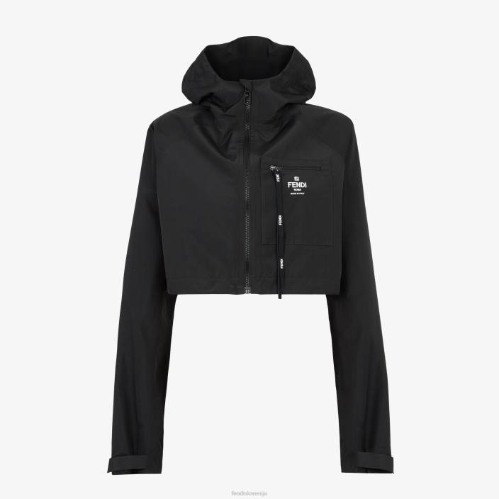ženske najlonska vetrovka Črna Fendi oblačila Z68L1097