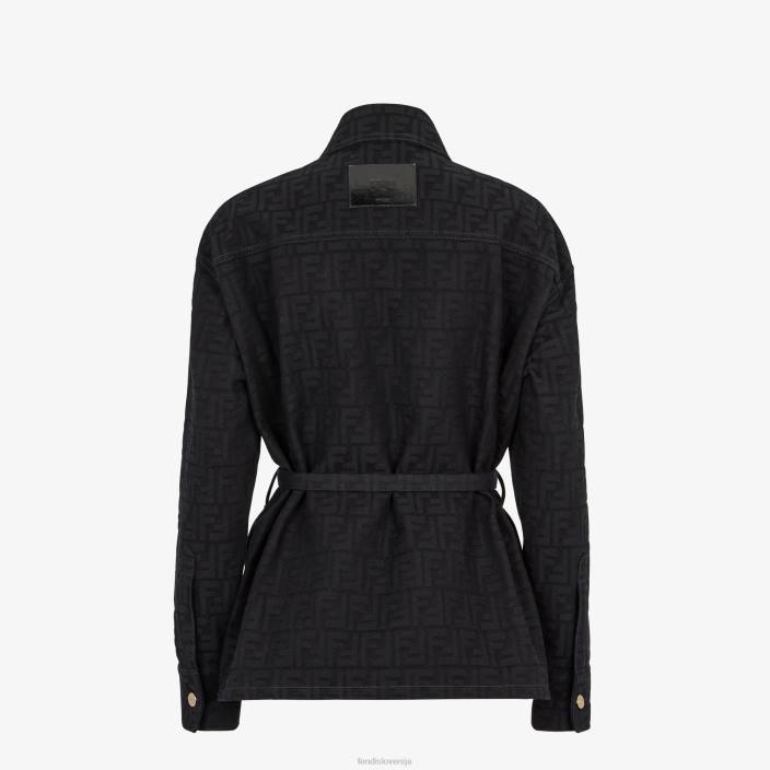 ženske priljubljena jakna iz žakard denima modra Fendi oblačila Z68L931