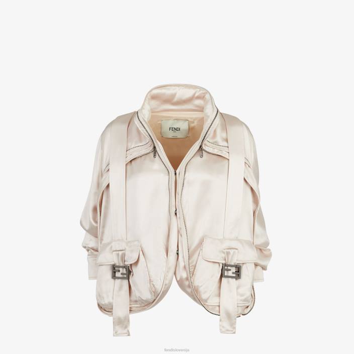ženske saten bluzo bež Fendi oblačila Z68L1066