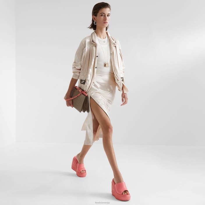 ženske saten bluzo bež Fendi oblačila Z68L1066