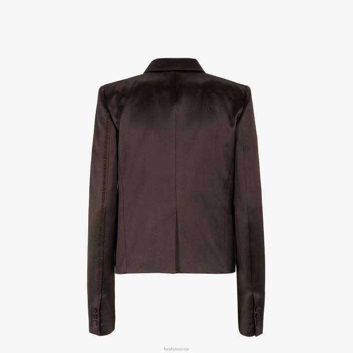 ženske satenasta jakna vojvodinje rjav Fendi oblačila Z68L934