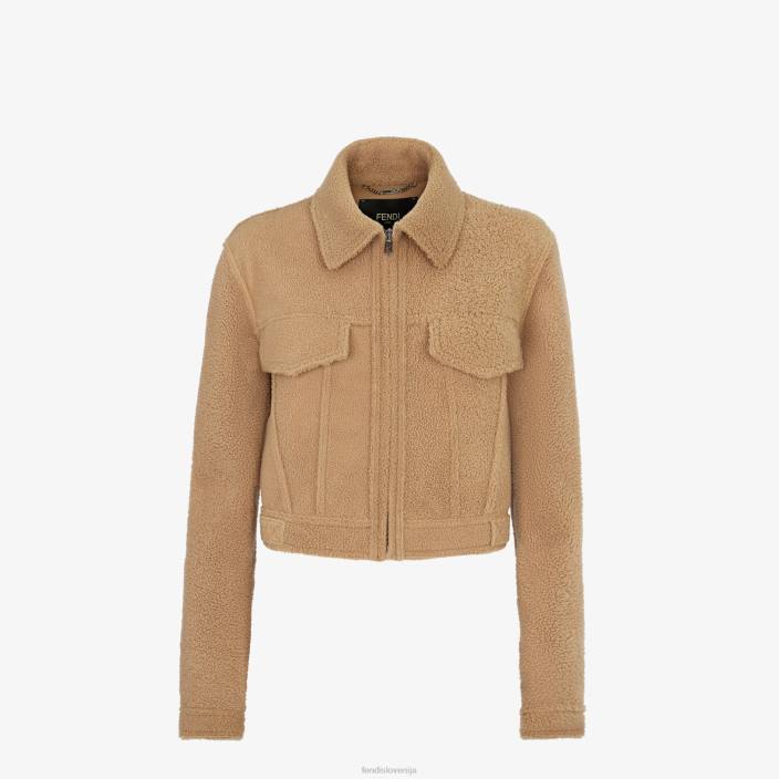 ženske strižla jakna bež Fendi oblačila Z68L1091