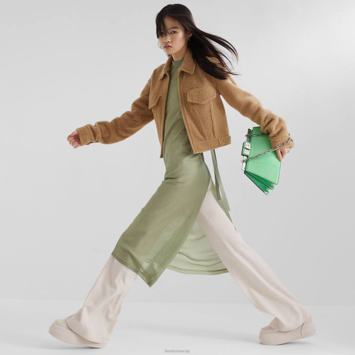 ženske strižla jakna bež Fendi oblačila Z68L1091