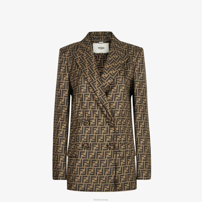 ženske svilena jakna rjav Fendi oblačila Z68L1230