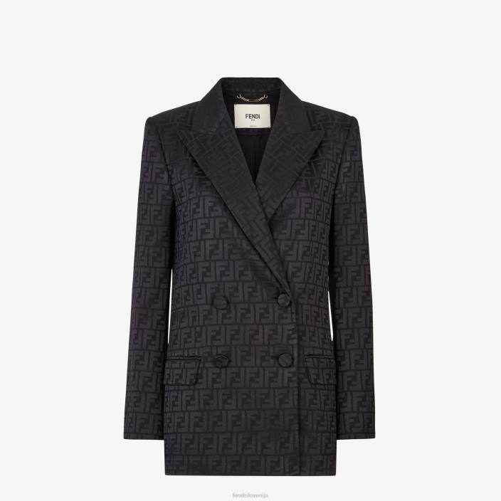 ženske svilena jakna Črna Fendi oblačila Z68L1131