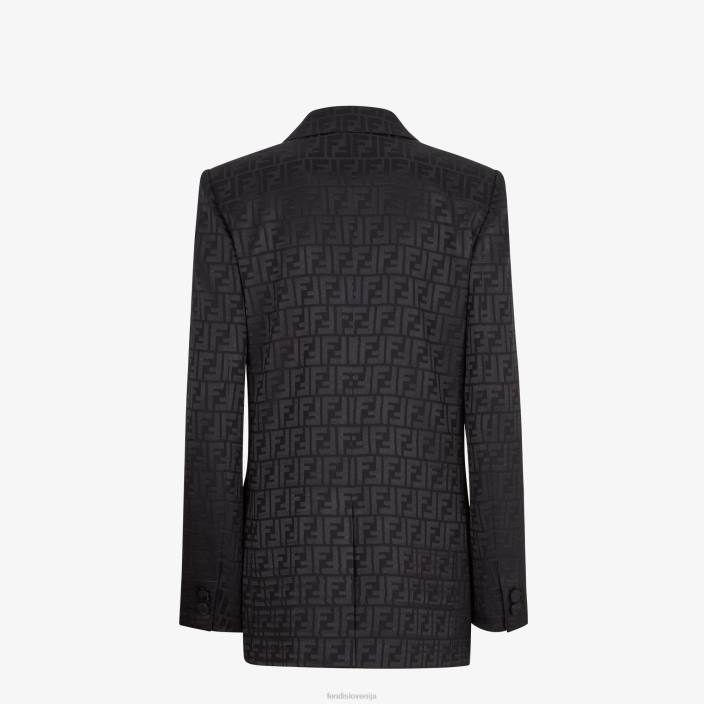 ženske svilena jakna Črna Fendi oblačila Z68L1131