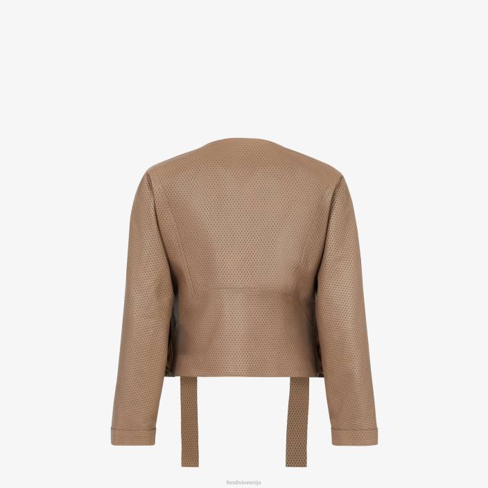 ženske usnjena jakna rjav Fendi oblačila Z68L1087