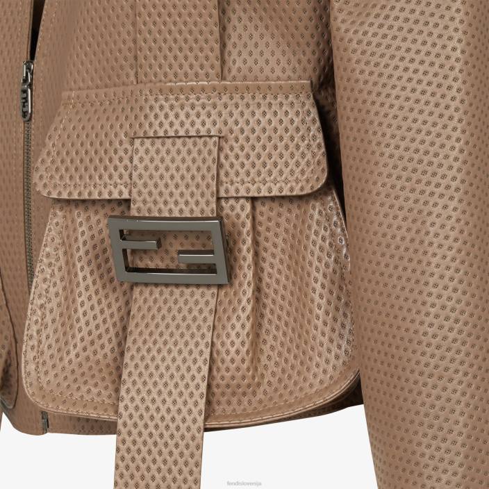 ženske usnjena jakna rjav Fendi oblačila Z68L1087