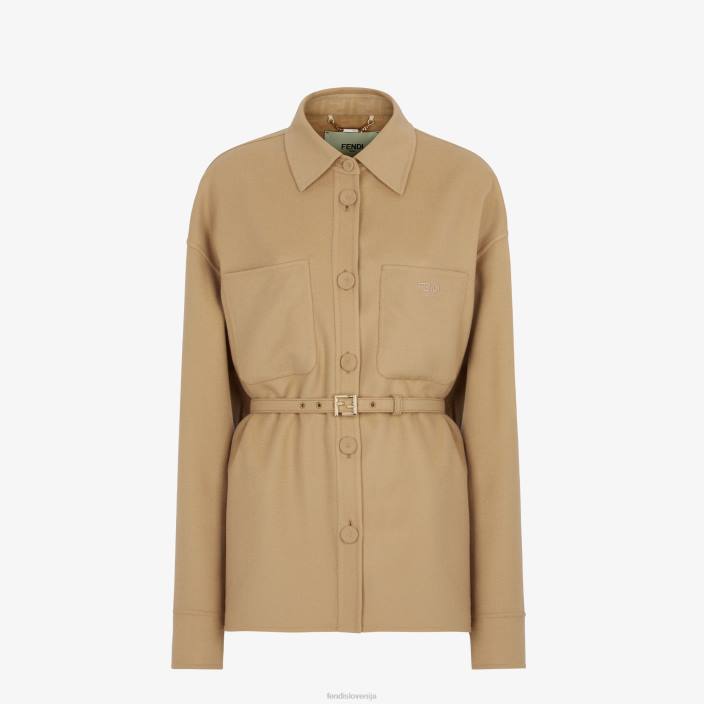 ženske volnena jakna bež Fendi oblačila Z68L973