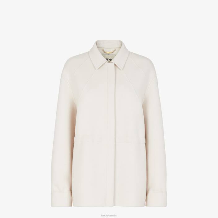 ženske volnena jakna bela Fendi oblačila Z68L1199