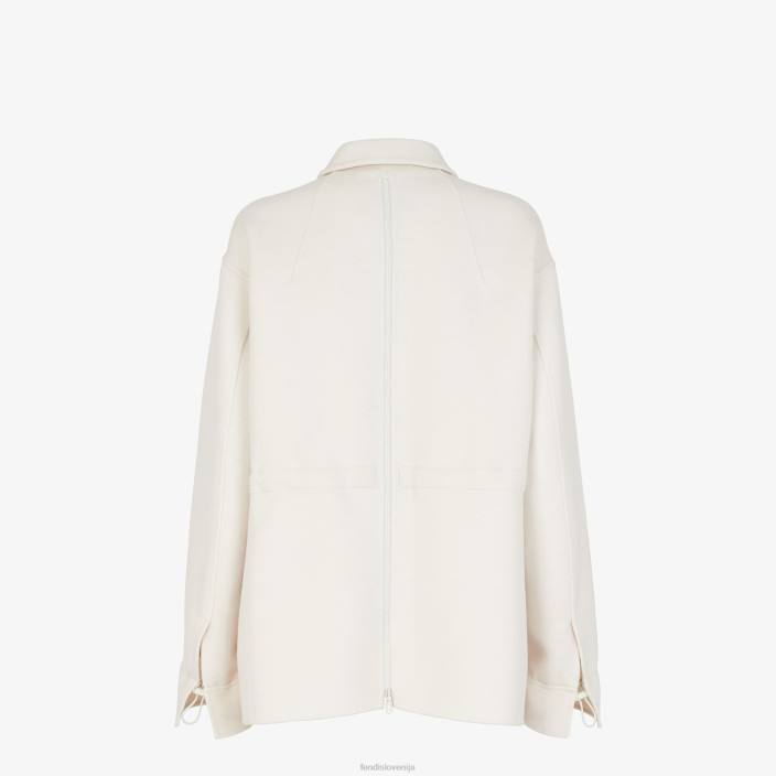 ženske volnena jakna bela Fendi oblačila Z68L1199