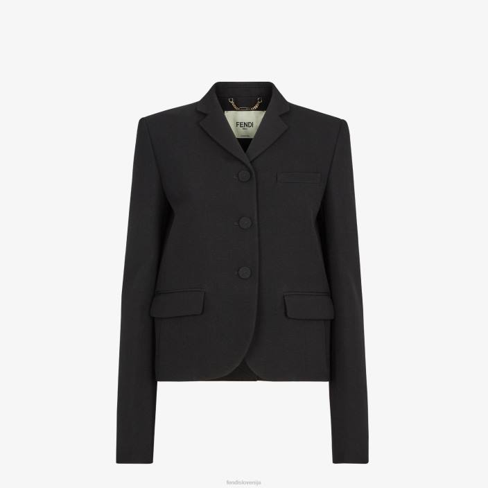 ženske volnena jakna grain de poudre Črna Fendi oblačila Z68L1003