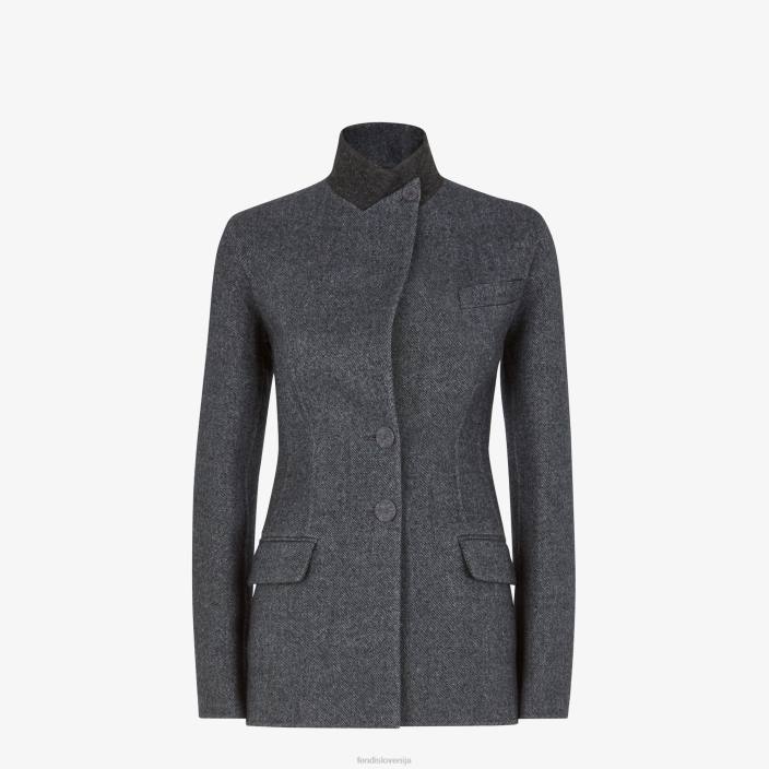 ženske volnena jakna siva Fendi oblačila Z68L1214