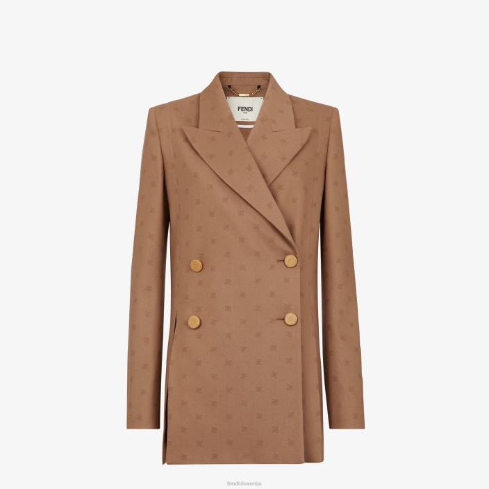 ženske volneni blazer rjav Fendi oblačila Z68L1129