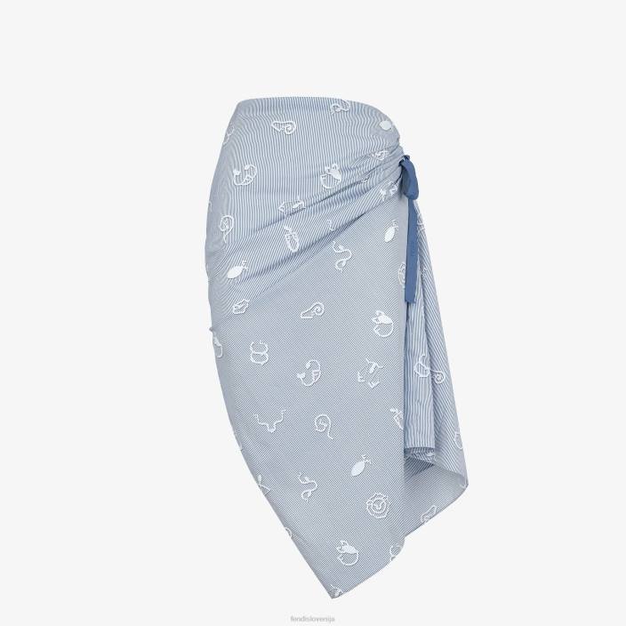 ženske bombažno krilo svetlo modra Fendi oblačila Z68L1046