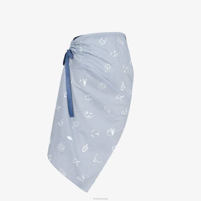 ženske bombažno krilo svetlo modra Fendi oblačila Z68L1046