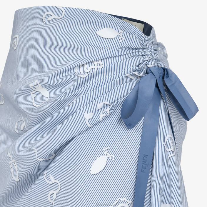 ženske bombažno krilo svetlo modra Fendi oblačila Z68L1046