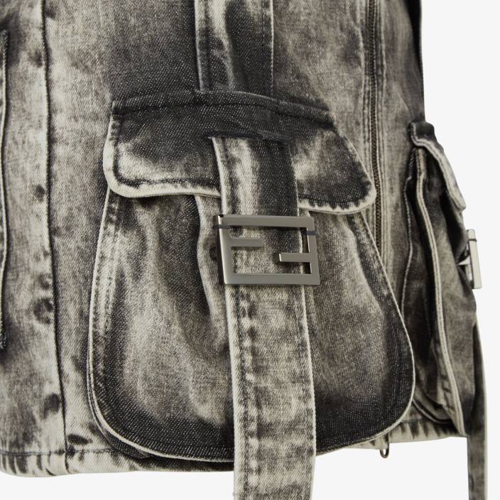 ženske denim krilo Črna Fendi oblačila Z68L1061