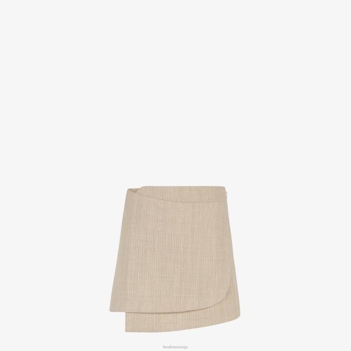 ženske flanelasto krilo bež Fendi oblačila Z68L951