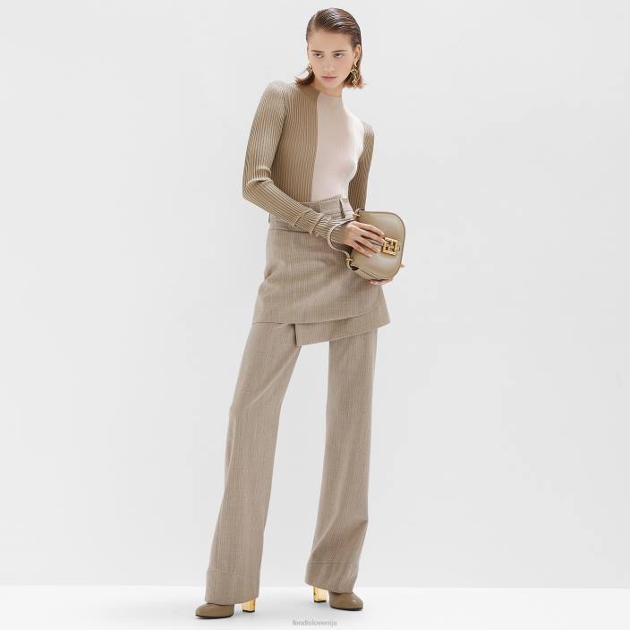 ženske flanelasto krilo bež Fendi oblačila Z68L951