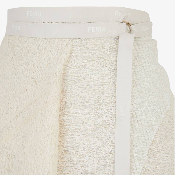 ženske čipkasto krilo bela Fendi oblačila Z68L942