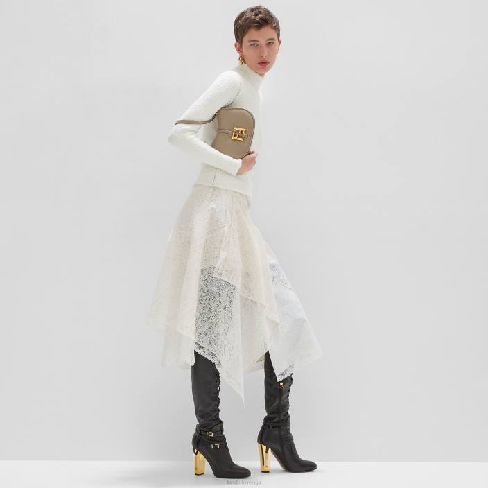 ženske čipkasto krilo bela Fendi oblačila Z68L942