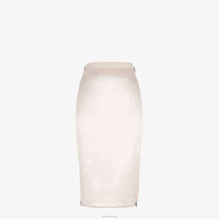 ženske krilo iz satena in volne iz gabardina bež Fendi oblačila Z68L1123