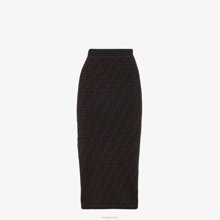 ženske pleteno krilo rjav Fendi oblačila Z68L1156