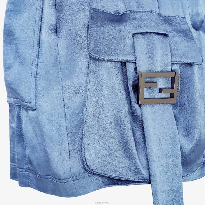 ženske satenasto krilo modra Fendi oblačila Z68L1034