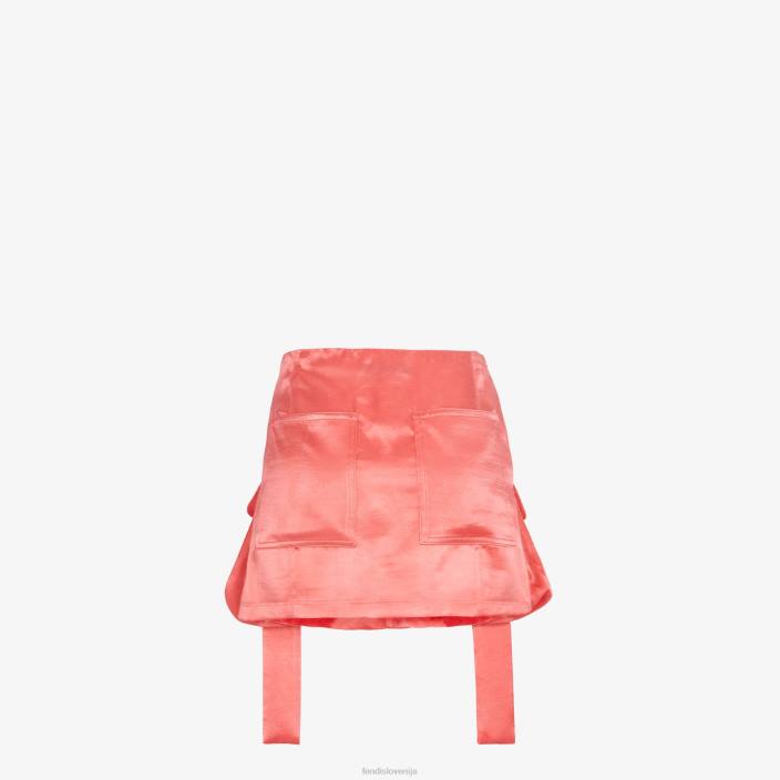 ženske satenasto krilo roza Fendi oblačila Z68L1026