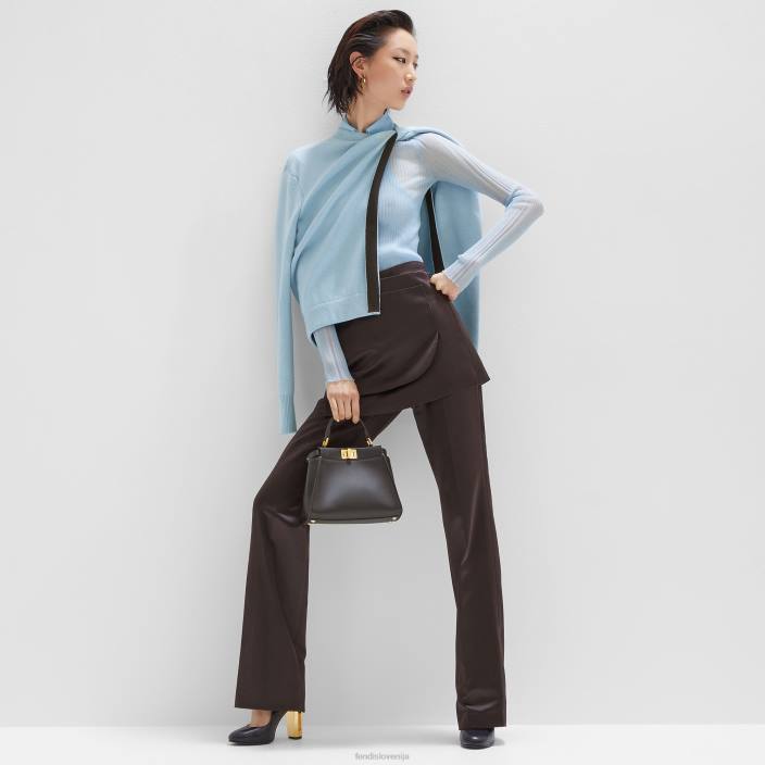 ženske satenasto krilo vojvodinje rjav Fendi oblačila Z68L935