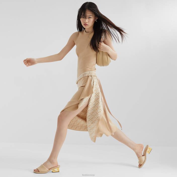 ženske volneno krilo bež Fendi oblačila Z68L1081