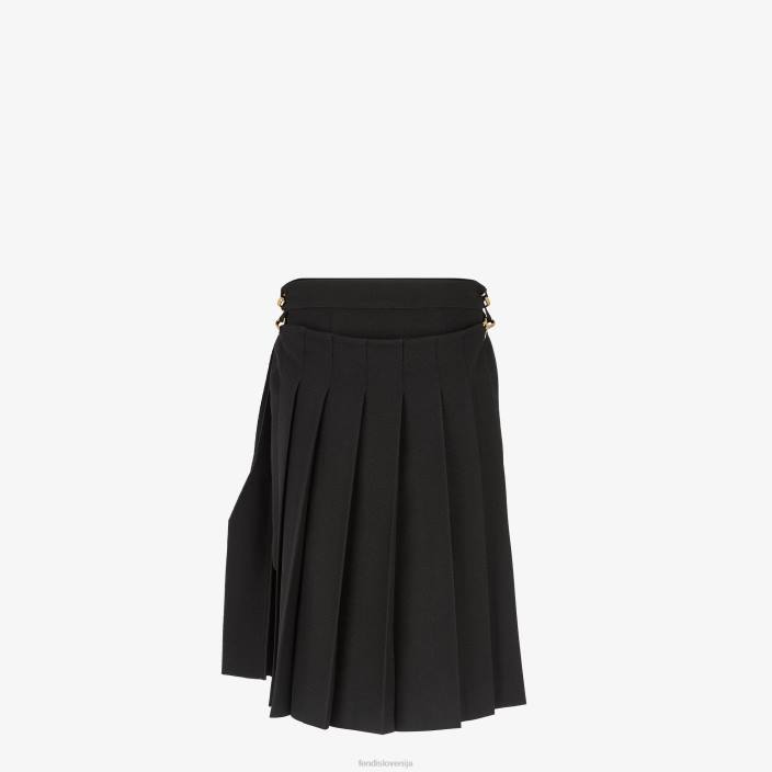 ženske volneno krilo grain de poudre Črna Fendi oblačila Z68L1002