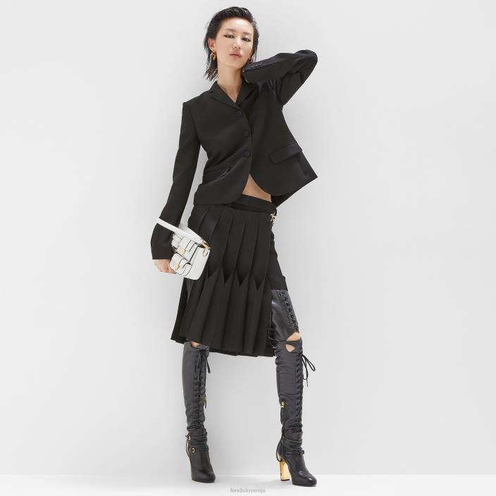 ženske volneno krilo grain de poudre Črna Fendi oblačila Z68L1002