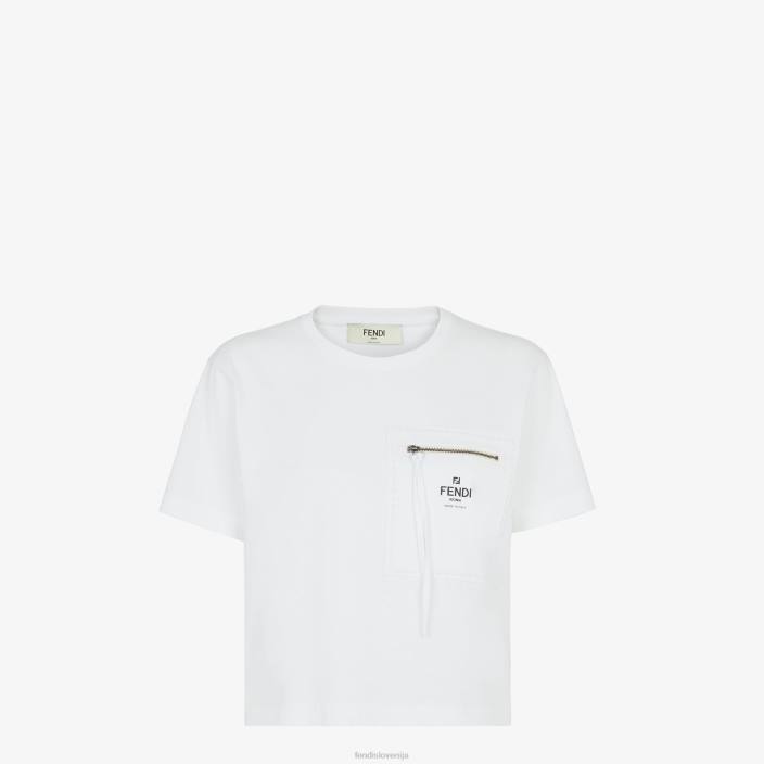ženske majica s kratkimi rokavi bela Fendi oblačila Z68L1145