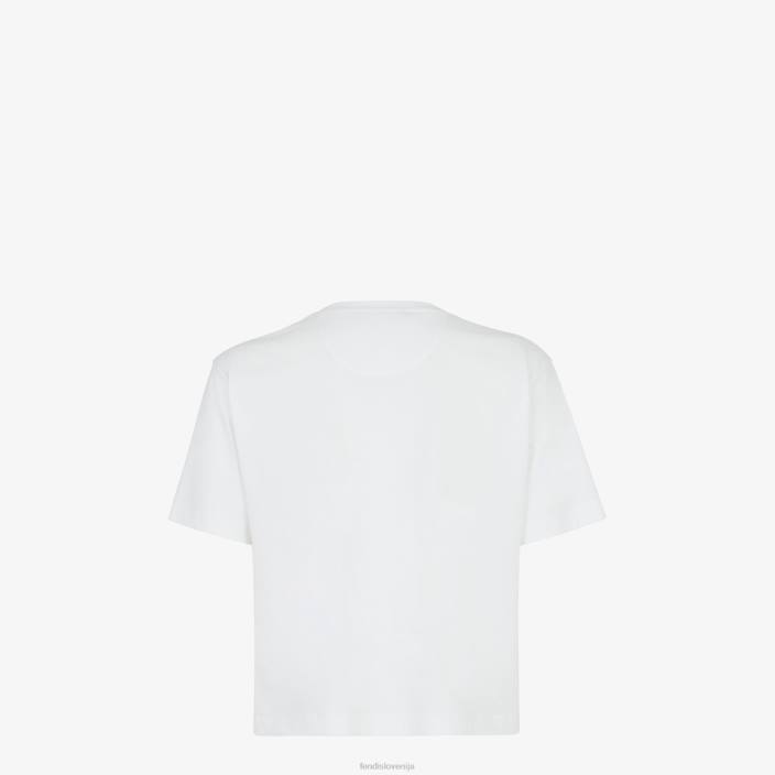 ženske majica s kratkimi rokavi bela Fendi oblačila Z68L1145