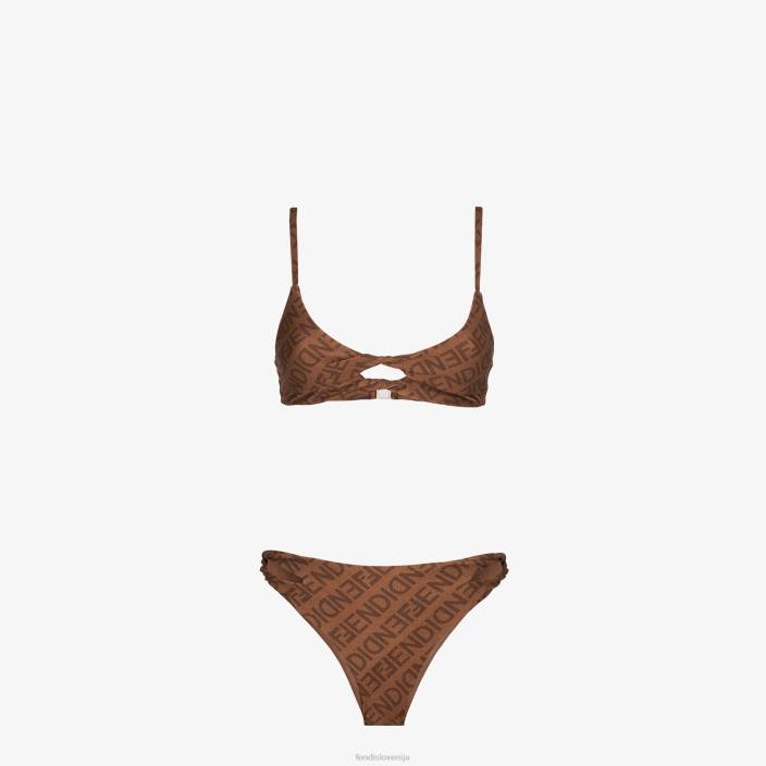 ženske bikini iz lycre rjav Fendi oblačila Z68L1057