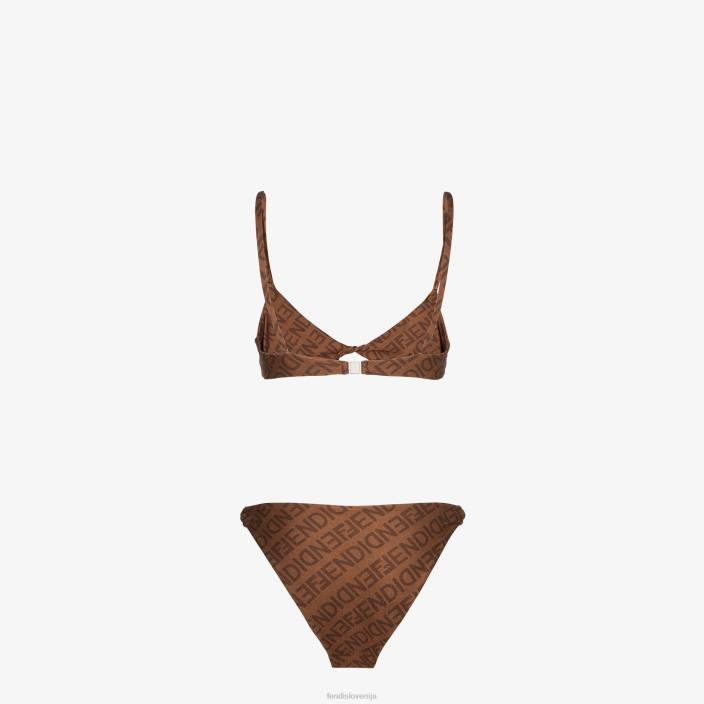 ženske bikini iz lycre rjav Fendi oblačila Z68L1057