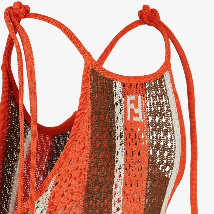 ženske bombažna kvačkana obleka večbarvna Fendi oblačila Z68L1250