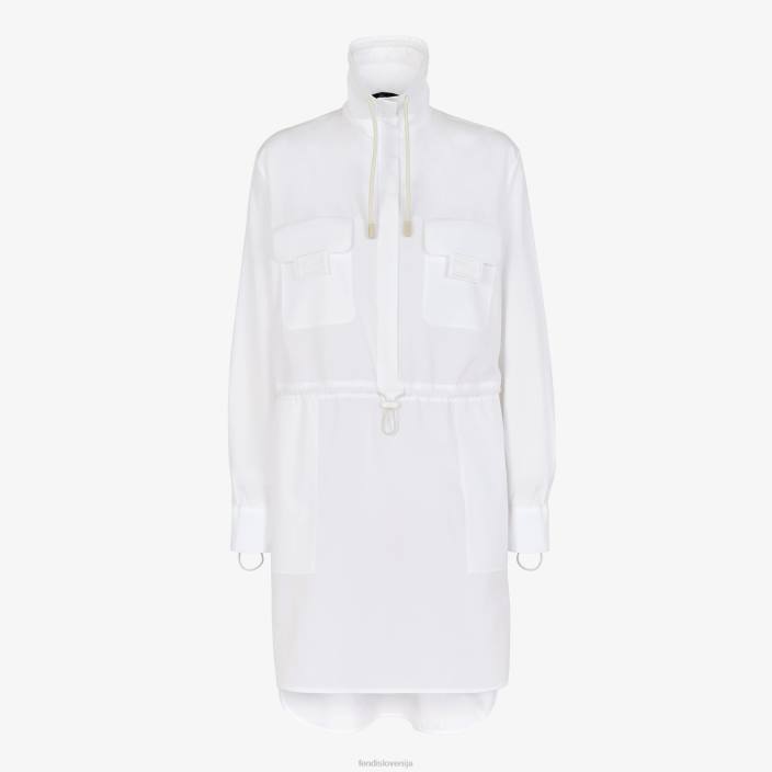 ženske bombažna obleka bela Fendi oblačila Z68L1074