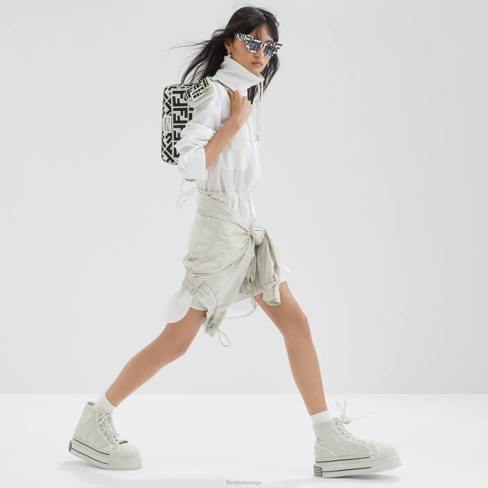 ženske bombažna obleka bela Fendi oblačila Z68L1074