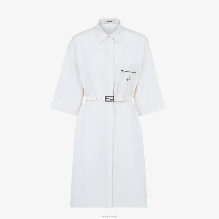 ženske bombažna obleka bela Fendi oblačila Z68L1149
