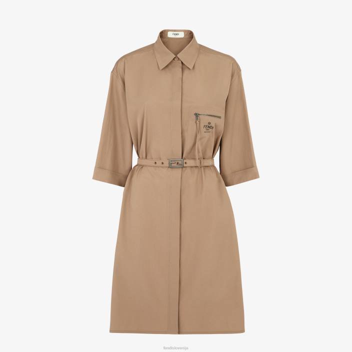 ženske bombažna obleka rjav Fendi oblačila Z68L1069