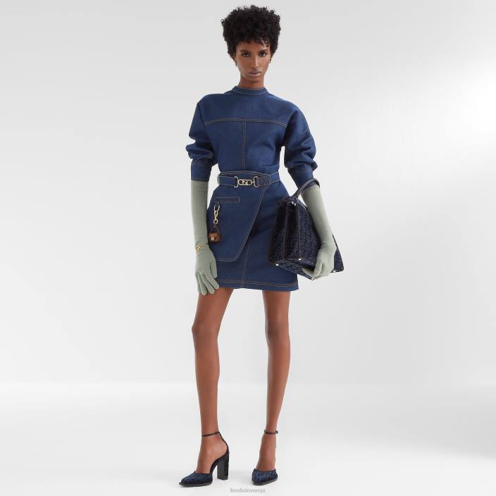 ženske denim obleka modra Fendi oblačila Z68L1197