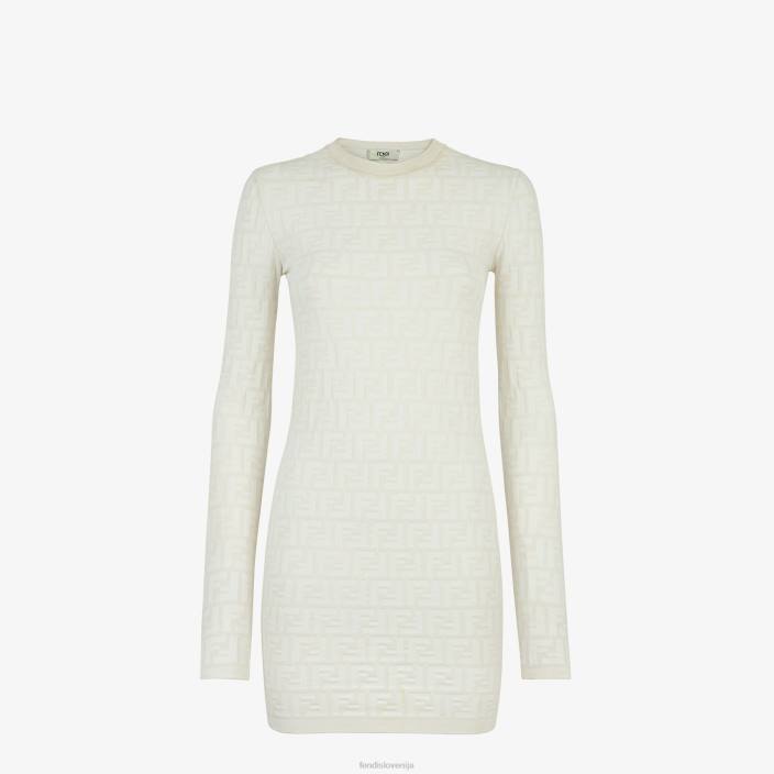 ženske ff obleka iz viskoze bela Fendi oblačila Z68L993