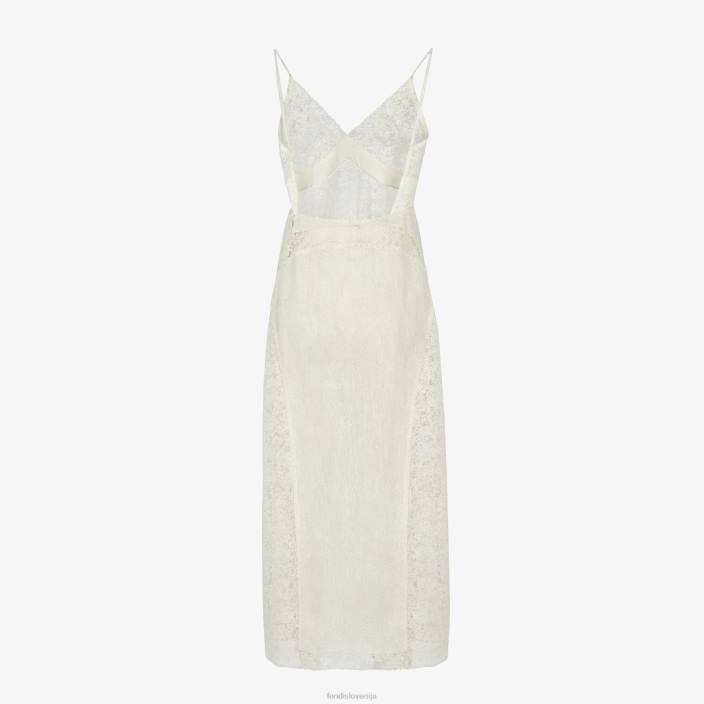 ženske čipkasta obleka bela Fendi oblačila Z68L1007
