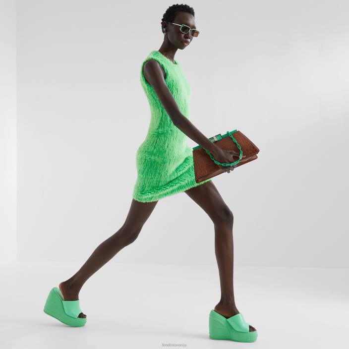 ženske mink obleka zelena Fendi oblačila Z68L1108