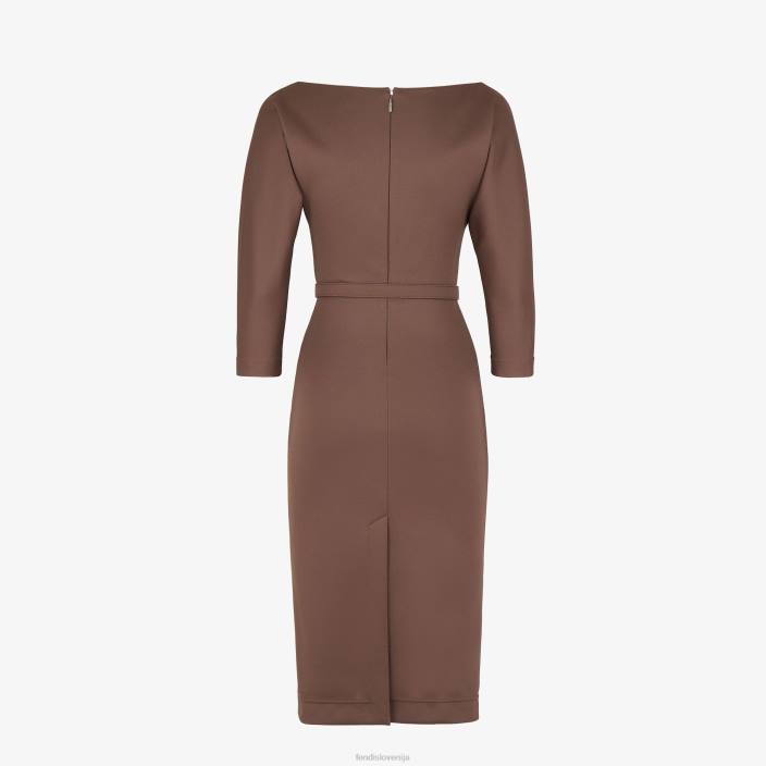 ženske obleka iz džersija rjav Fendi oblačila Z68L1200